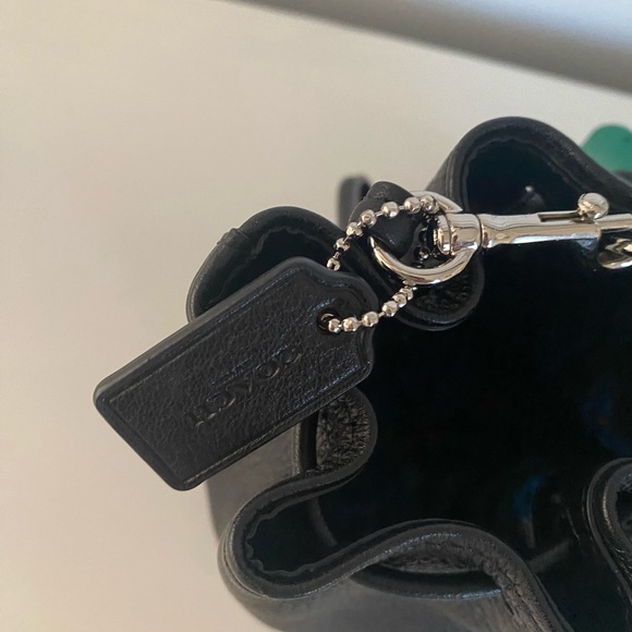 COACH PETAL Mini Bag Coach Black Drawstring Pouch Pink Wristlet. - Picture 5 of 9